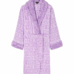 Versace Light Purple Logo Robe